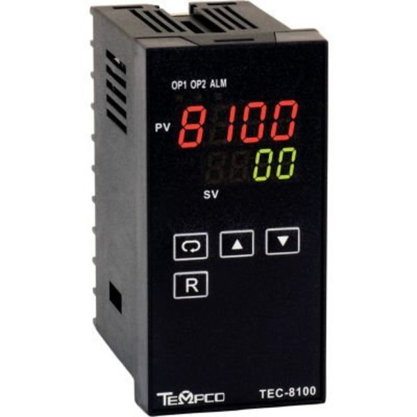Tempco Temperature Control - 90-250VAC, 1/8Din, 1SSR/1Relay,  TEC34015